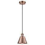 Innovations Lighting - Smithfield 1-Light Mini Pendant, Antique Copper, Matte Black - A truly dynamic fixture, the Ballston fits seamlessly amidst most decor styles. Its sleek design and vast offering of finishes and shade options makes the Ballston an easy choice for all homes.