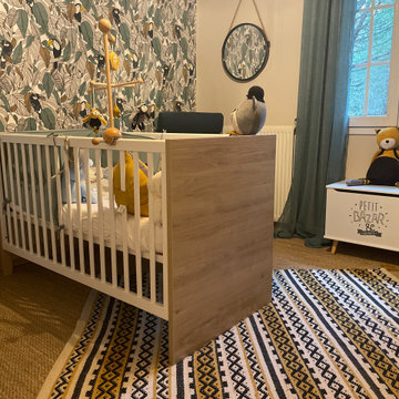 Chambre enfant theme jungle nature