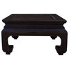 Square Oriental Dark Brown Craw Curved Legs Coffee Table