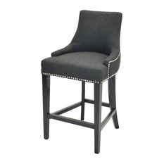 1st Avenue - Katie Fabric Counter Stool, Charcoal - Bar Stools and Counter Stools