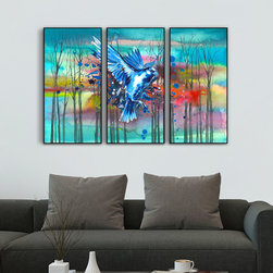 Forest Songs by Lora Zombie - Framed Multi Panel Art - Fine Art Prints
