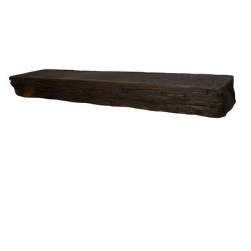 Bourbon Pecan Finish Distressed Wooden Shelf With Brackets, 28"x6"x3"