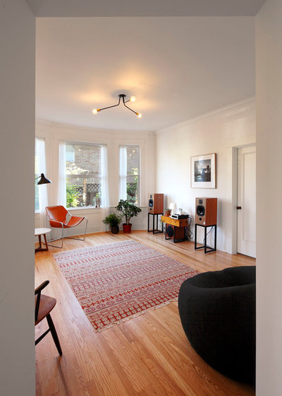 Transitional Family Room by SHED Architecture & Design