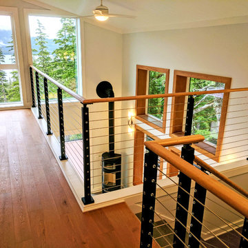 Multilevel Stairway with Cable Rail