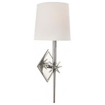 Etoile Wall Sconce, 1-Light, Polished Nickel, Natural Paper Shade, 16.5"H