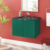 Maybelle 24" Wall-Mount Bathroom Vanity, Green/Black