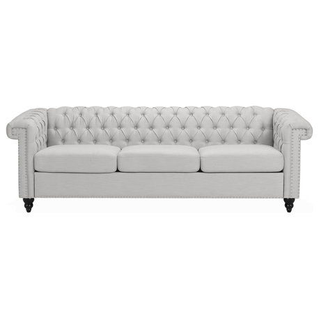 Spencer Tufted Chesterfield Fabric 3 Seater Sofa