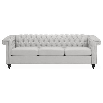 Spencer Tufted Chesterfield Fabric 3 Seater Sofa