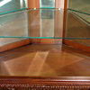 Mahogany Corner Curio Hutch Showcase Cabinet w/ Mirrored Back