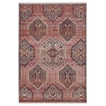 Jaipur Living - Vibe by Jaipur Living Kyda Medallion Area Rug, 8'x10'6" - Inspired by the vintage perfection of sun-bathed Turkish designs, the Zefira collection showcases detailed traditional motifs that have been updated with on-trend, saturated colorways. The Kyda rug boasts a geometric medallion motif in vibrant tones of pink, gold, gray, and beige. This power-loomed rug features cotton fringe detailing, a natural result of weft yarns, that echoes hand-knotted construction and adds brilliant texture to the plush, durable polypropylene pile.