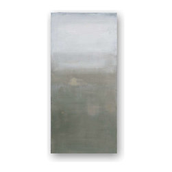 Gray, white sienna color field block painting - Sold - Paintings