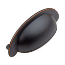 2-1/2" Center Small Cabinet Bin Cup Pull, Oil Rubbed Bronze