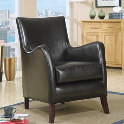 Dark Brown Accent Chair - Leather Look Accent Chair - Armchairs And Accent Chairs
