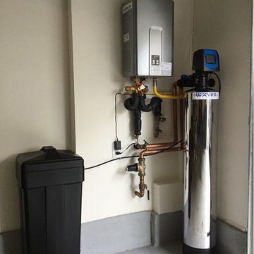 Water Softener next to Tankless and Main line