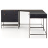 Fulton Trey Black Industrial Modular Desk With File Cabinet