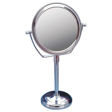 Table Makeup Mirror Chrome Brass Swivel Magnifying Two Sided |