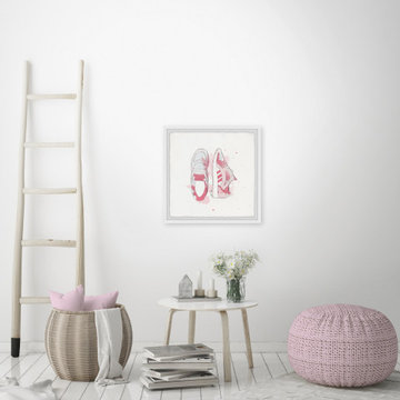 "Pink Sneakers" Framed Painting Print