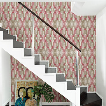 Harbour Pink Geometric Wallpaper