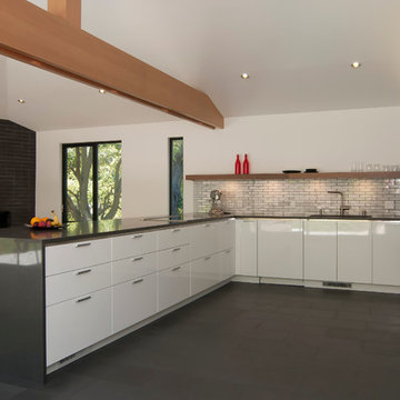 Modern walnut and white