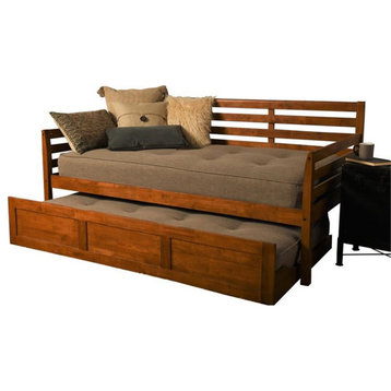 Kodiak Furniture Boho Daybed and Trundle in Barbados Brown with Stone Mattresses