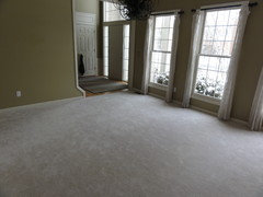 Entry rug on wood floor & carpet inlaid under a wood border in next room.  Love the various sized wood …