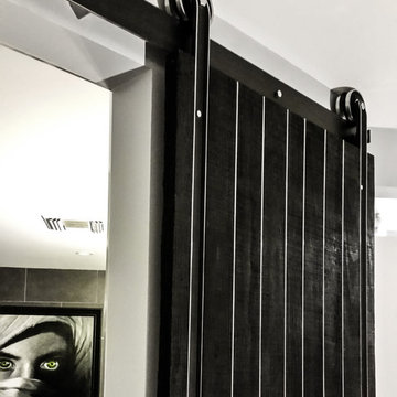 Shou-Sugi-Ban & Black Steel Barn Door