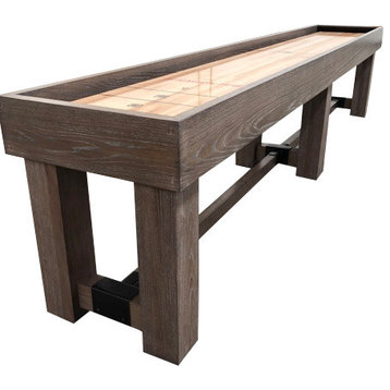 12' Shuffleboard Table Handmade in a Grey Finish