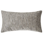 Jennifer Taylor Home - Plume 22" Feather Down Lumbar Throw Pillow, Brilliant Gray Chenille Jacquard - Treat your space to a luxuriously soft accent throw pillow from the Plume Collection by JTH LUXE. The 22 by 12-inch lumbar support pillow is perfectly sized to add a plush style accent to your sofa or bed. The plump insert is filled with feather down and cotton, while the removable pillow cover is available in a variety of neutral and jewel-tone fabrics.