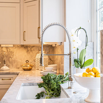 Super White Marble Kitchen