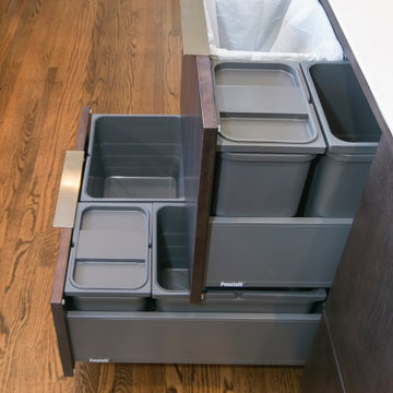 Pull-out Drawer with Multiple Waste Sections.
