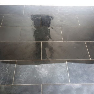 Black Slate Kitchen Tiles Rejuvenated in Paisley