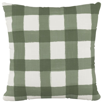 18" Decorative Pillow, Buffalo Square Sage