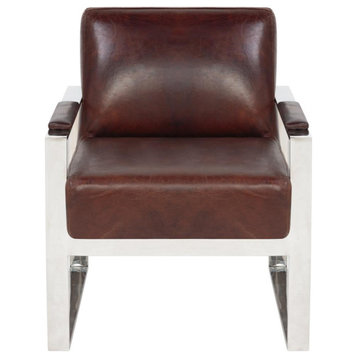 Allard Occassional Leather Chair Vintage Cigar Brown