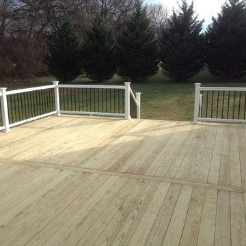 Large Select Treated Deck w/ TimberTech Rail w/ black aluminum Balusters