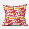 Zoe Wodarz Flamingo Loves Outdoor Throw Pillow