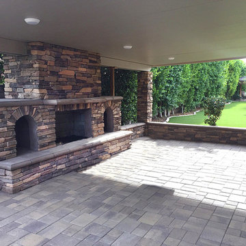 covered Patio with Fireplace
