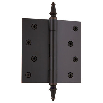4" Steeple Tip Residential Hinge, Square Corners, Timeless Bronze, 814557