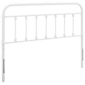 Modway Sage Modern Farmhouse Queen Metal Spindle Headboard in White