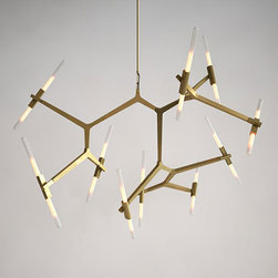 Agnes 18 Chandelier by Lindsey Adelman for Roll & Hill in Gold - Pendant Lighting