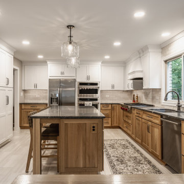 Transitional Carmel Kitchen Remodel | White Oak & Quartz