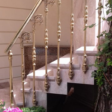 Brass handrail, baluster