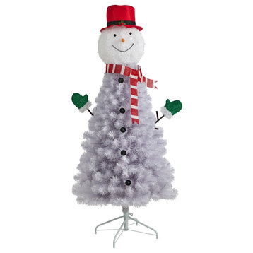 5' Snowman Artificial Christmas Tree With 408 Bendable Branches