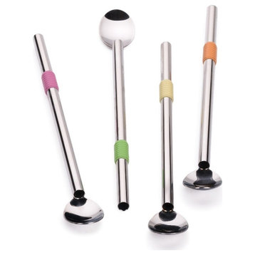 8 Inch Stainless Steel Spoon Straw (Set of 4)