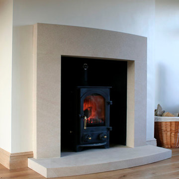 CAST STONE modern fireplace