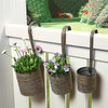 Hanging Metal Flower Planters, Set of 3 With Hanging Handles
