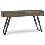 Simpli Home - Lowry SOLID ACACIA WOOD Console Sofa Table, Distressed Grey - Let the Lowry Console / Sofa Table add a touch of urban industrialism to your living space. The table is handcrafted with a perfect combination of Metal and Solid wood. The Lowry Console / Sofa Table doesn’t sacrifice style for function. It features two drawers providing plenty of storage space. Whether you use it in the living room, family room or entryway it'll be sure to make a statement.