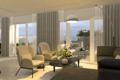 Example of a minimalist living room design in Other