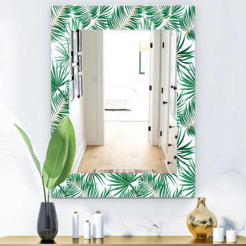 Designart Tropical Mood Foliage 12 Bohemian And Eclectic Frameless Wall Mirror,
