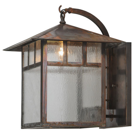 16W Seneca Double Bar Mission Curved Arm Hanging Wall Sconce
