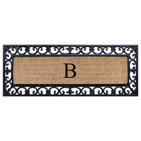 First Impression Hand Crafted Myla Monogrammed Large Entry Doormat, 18"x48", B